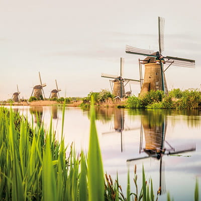 The windmills in Kinderdijk, The Netherlands